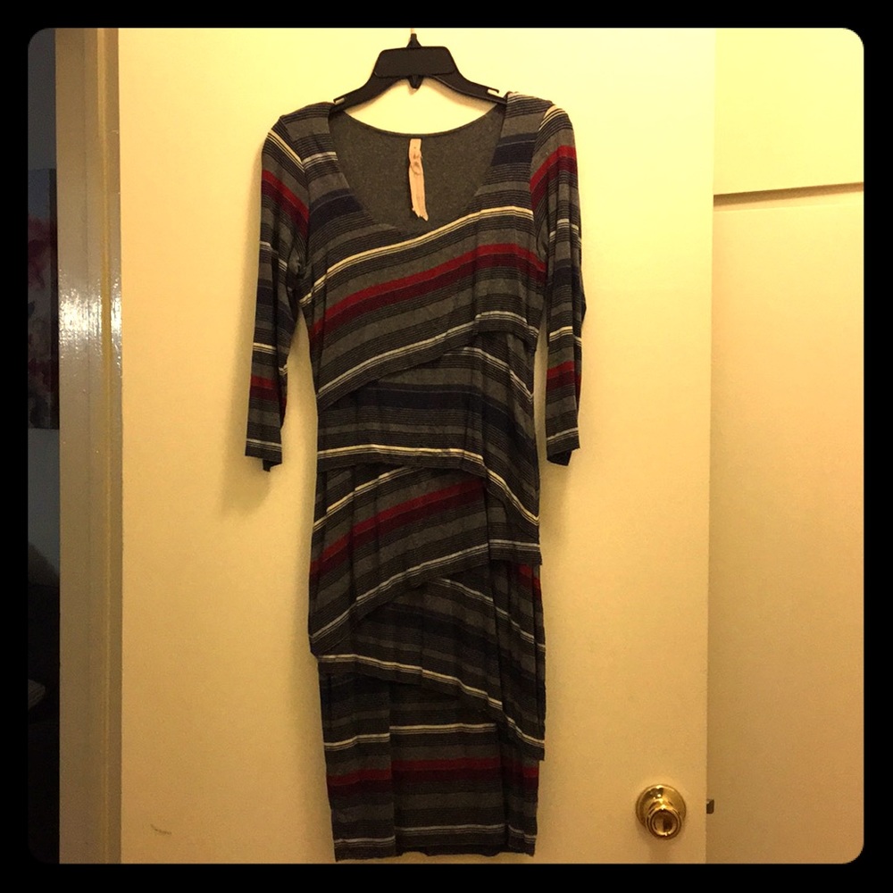 Tiered striped dress